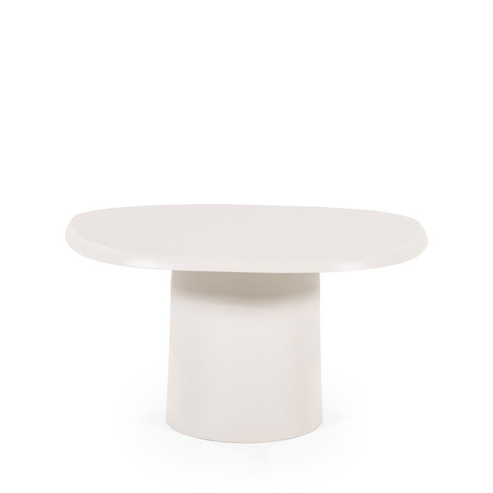 sten - table basse en aluminium 57x71cm - couleur - blanc ivoire