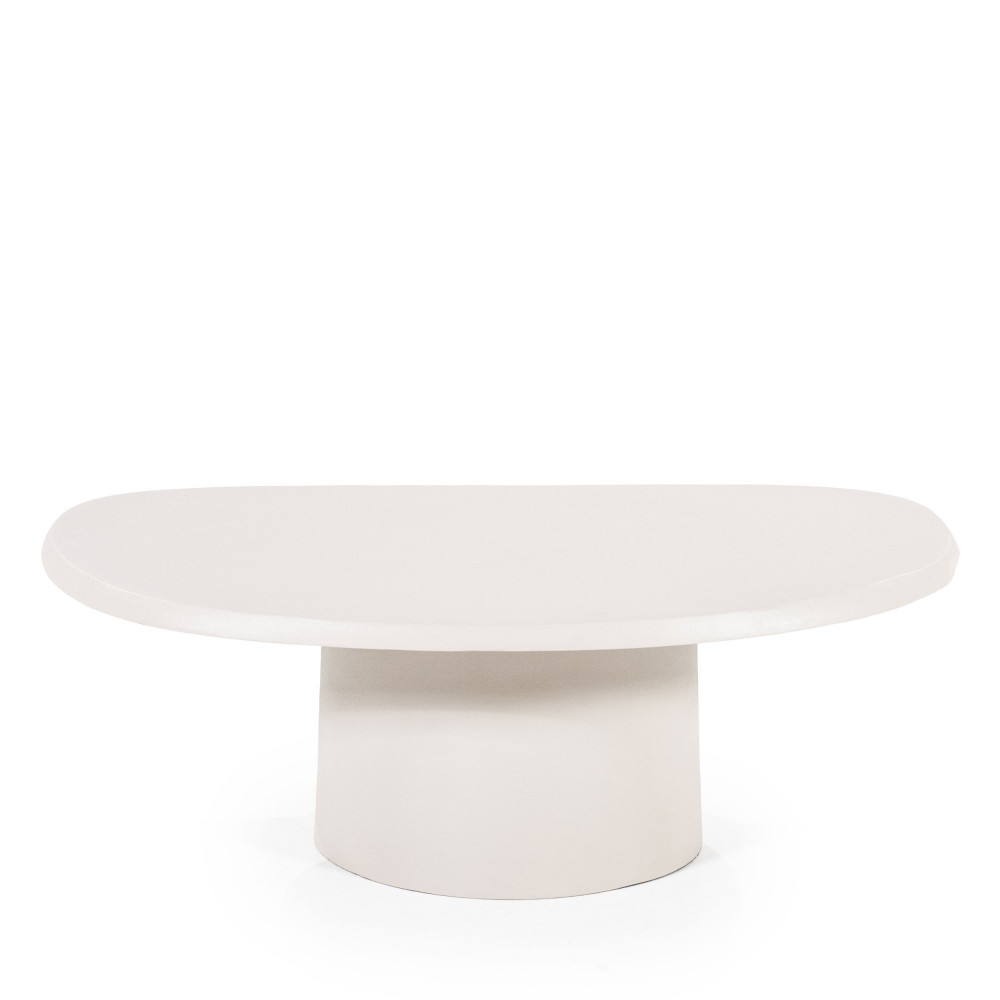 sten - table basse en aluminium 59x89cm - couleur - blanc ivoire