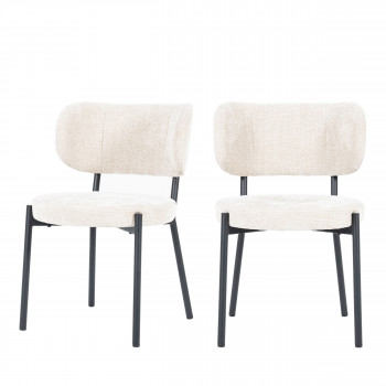 Oasis - Lot de 2 chaises en tissu et métal