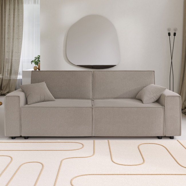 Clémence - Canapé convertible en velours côtelé avec coffre L230cm