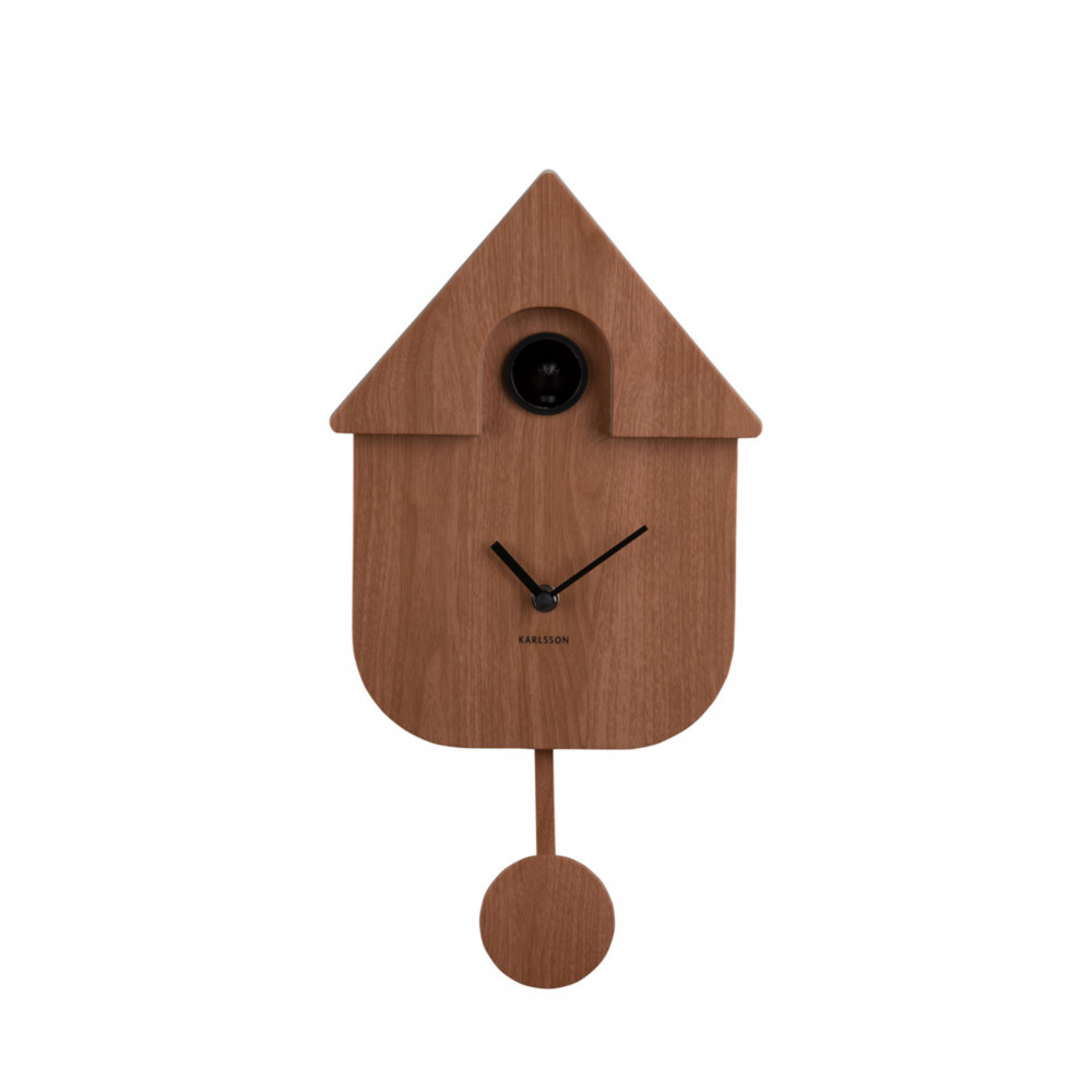 Modern Cuckoo - Horloge à pendule - Couleur - Bois foncé