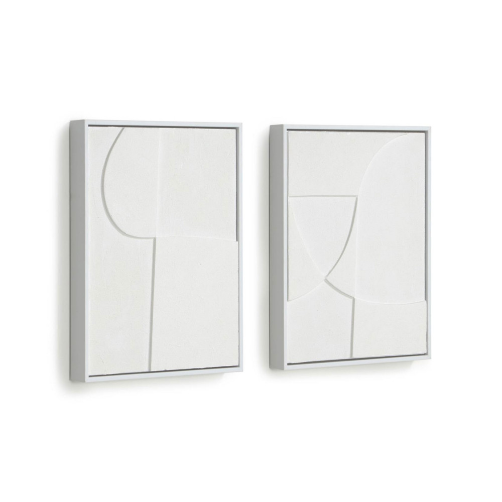 Beija - Lot de 2 tableaux - Couleur - Blanc