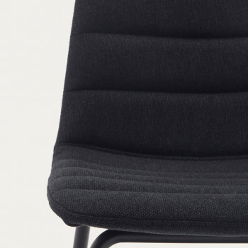 Zunilda - Lot de 2 chaises de bar en tissu et métal H65cm