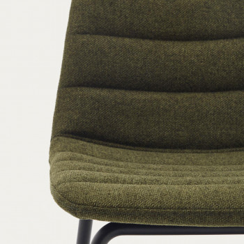 Zunilda - Lot de 2 chaises de bar en tissu et métal H65cm