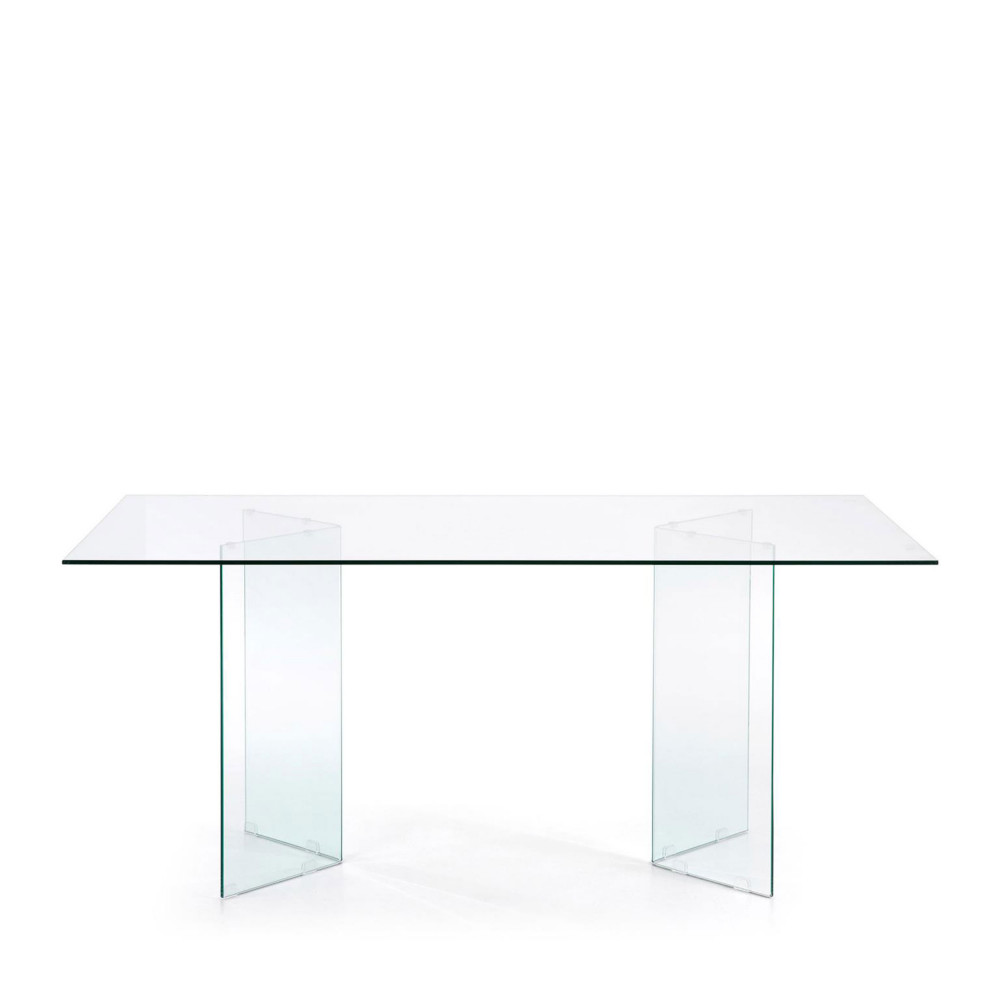 Burano - Table à manger en verre 200x90cm - Couleur - Transparent