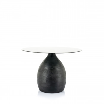 Bond - Table basse en verre et bois ø60cm