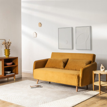 Monica - Canapé convertible 2 places en velours L140cm