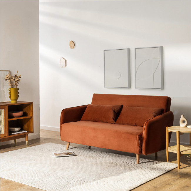Monica - Canapé convertible 2 places en velours L140cm