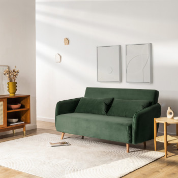 Monica - Canapé convertible 2 places en velours L140cm