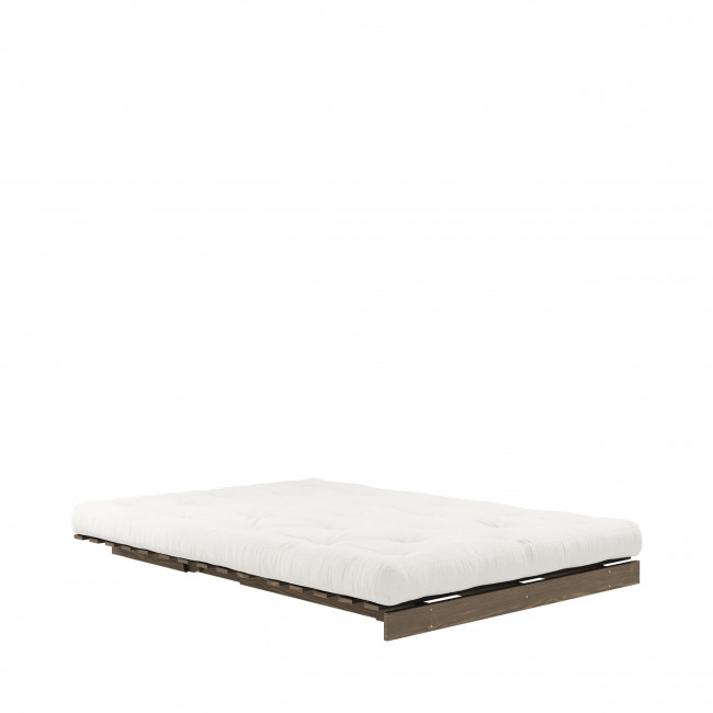 Roots - Canapé convertible 140x200cm en bois foncé et tissu