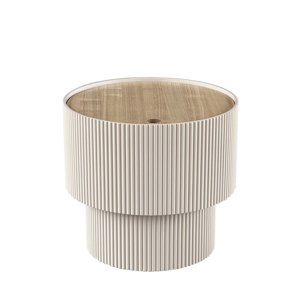 sand i - table d'appoint avec rangement en bois ø38,5cm - couleur - beige