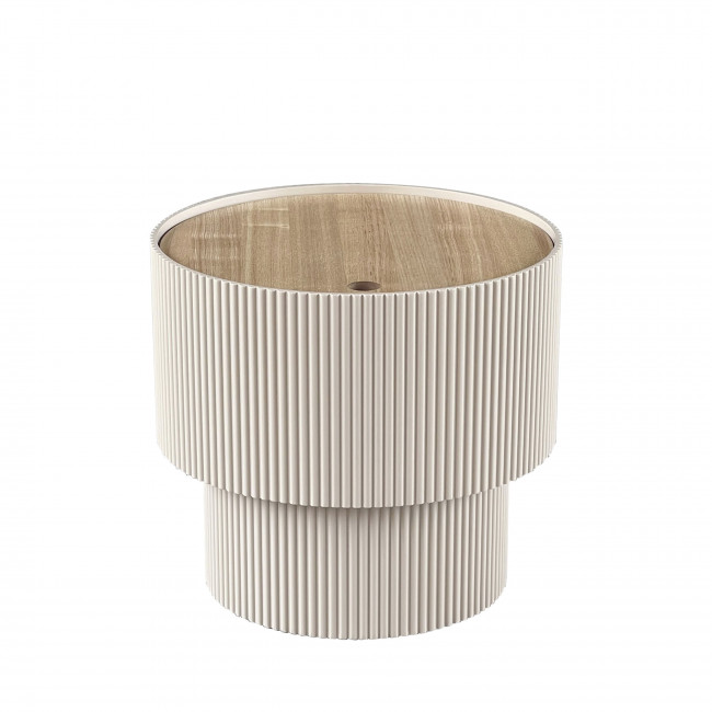 Sand - Table d'appoint avec rangement en bois ø38,5cm