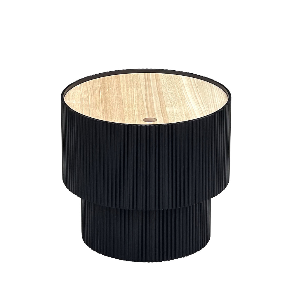 Sand I - Table d'appoint avec rangement en bois ø38,5cm - Couleur - Noir