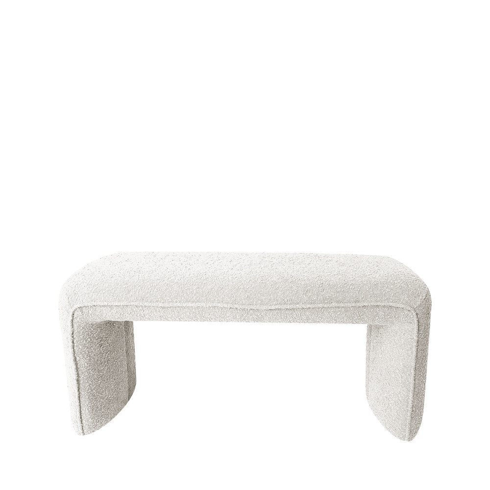 Full - Banc rembourré en tissu bouclette L100cm - Couleur - Blanc