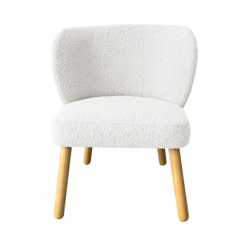 Raph - Fauteuil en tissu bouclette et bois