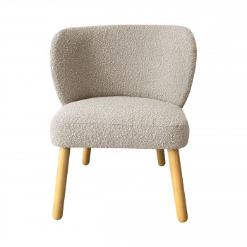 Raph - Fauteuil en tissu bouclette et bois