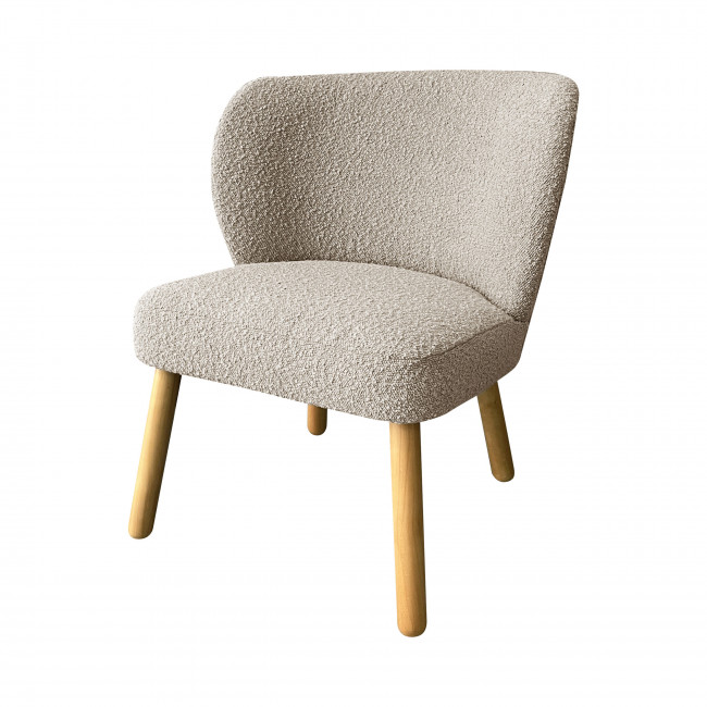 Raph - Fauteuil en tissu bouclette et bois