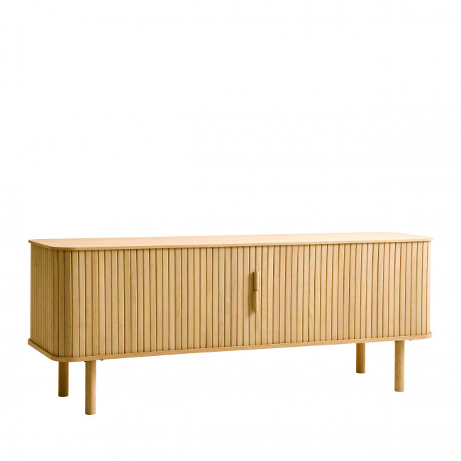 Callan - Meuble tv aux portes coulissantes en bois strié L160cm
