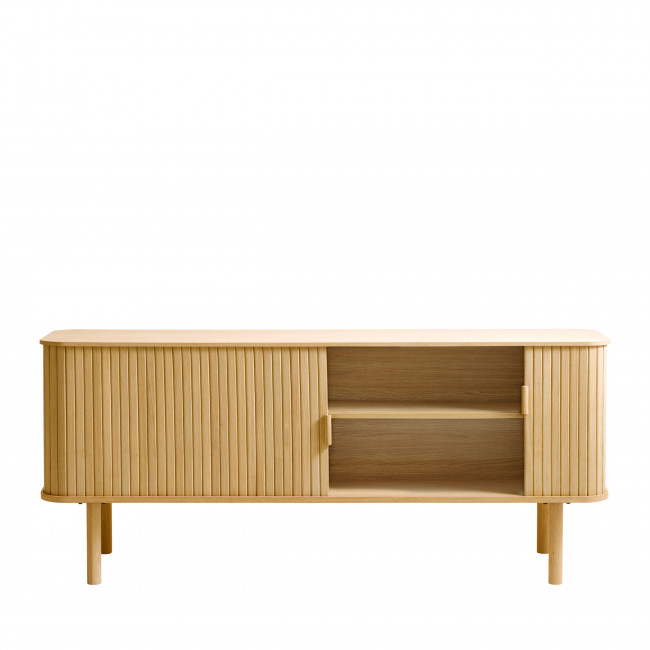 Callan - Meuble tv aux portes coulissantes en bois strié L160cm