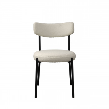 Ennis - Lot de 2 chaises en tissu bouclette et métal