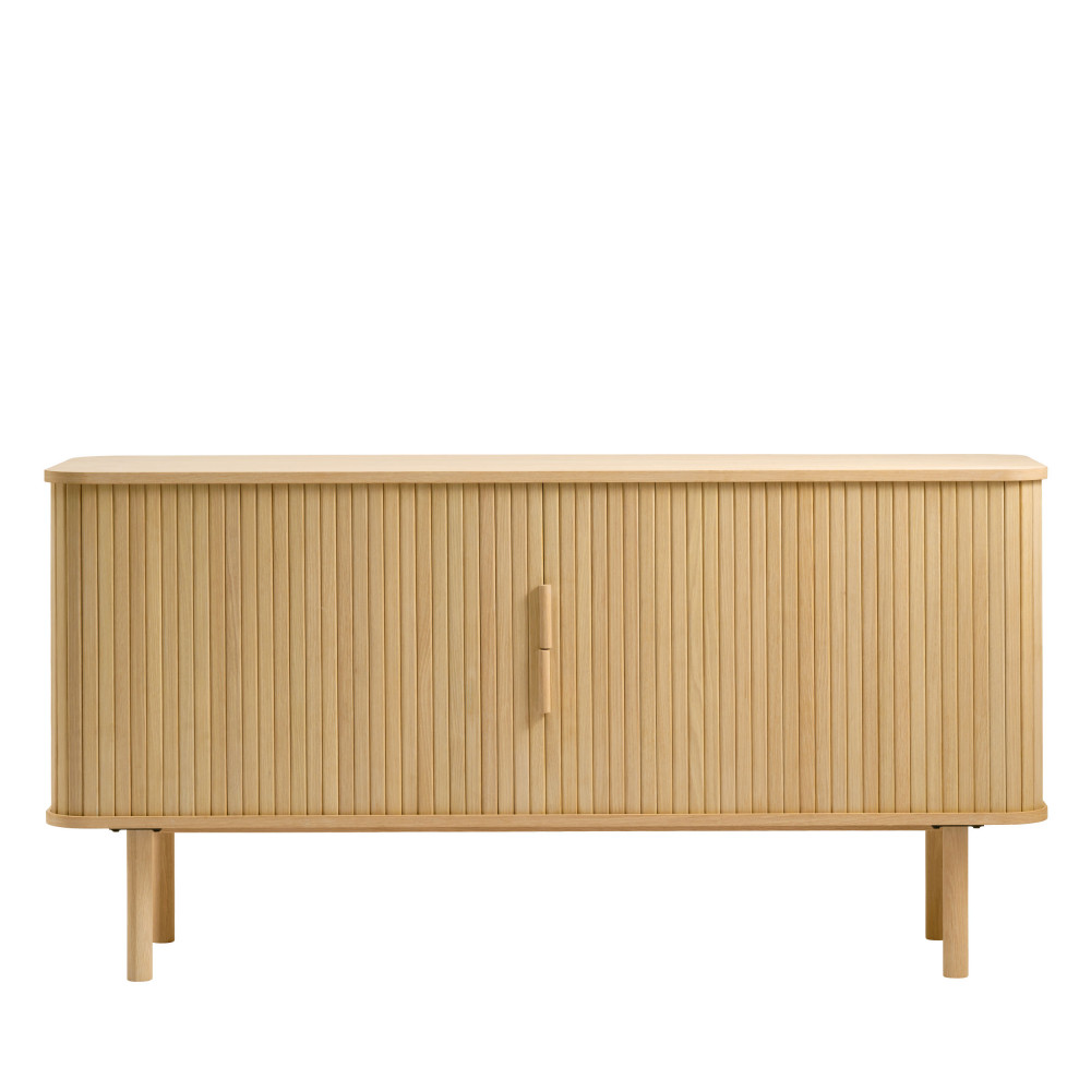 callan - buffet aux portes coulissantes en bois strié l160cm - couleur - bois clair