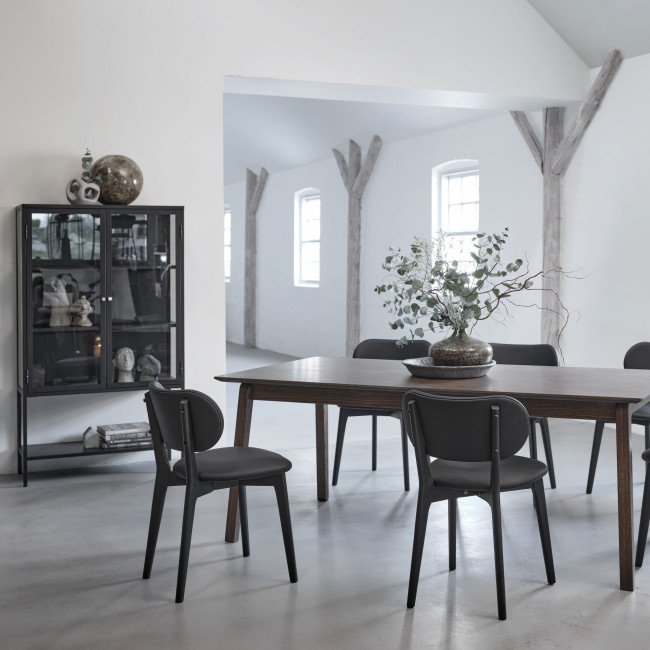 Adare - Buffet haut 2 portes en verre trempé et métal H160cm