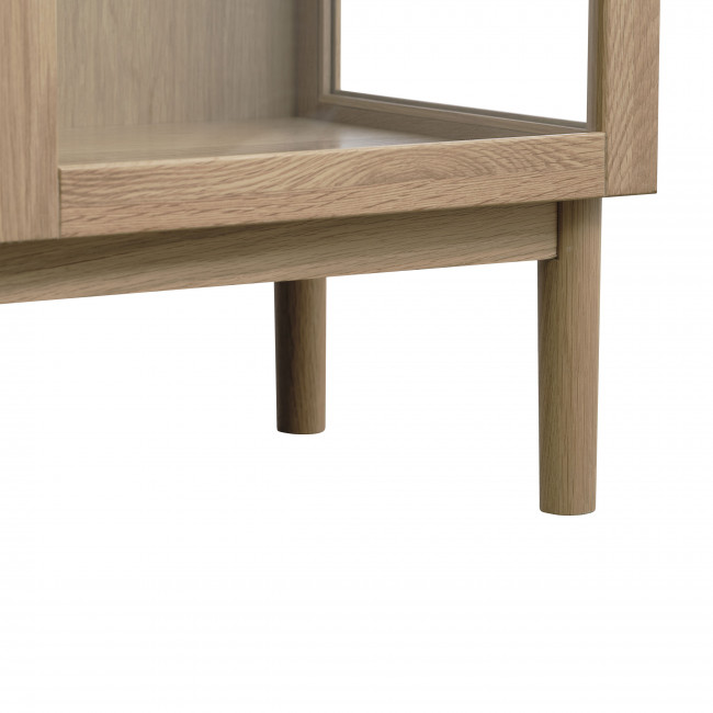 Cahir - Vitrine 2 portes en verre trempé et bois H140cm