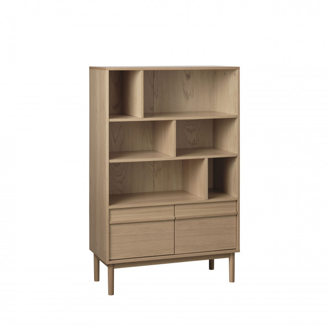 Clane - Bibliothèque 6 niches, 2 portes en bois H140cm