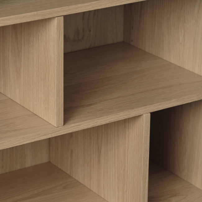 Clane - Bibliothèque 6 niches, 2 portes en bois H140cm