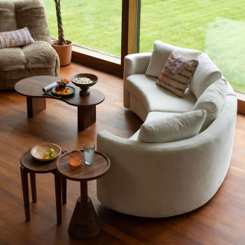 Tilon - Table basse organique en bois 110x60cm