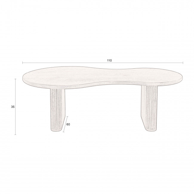 Tilon - Table basse organique en bois 110x60cm