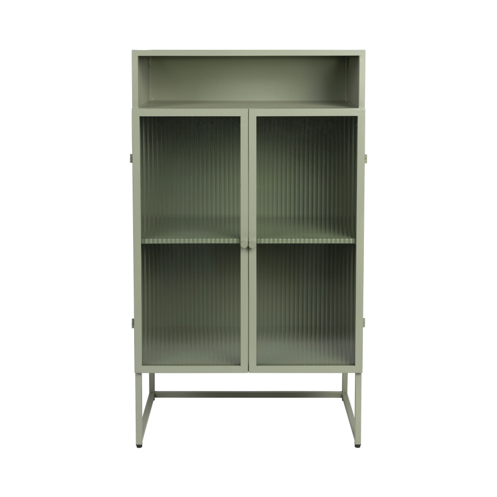 herbe - buffet aux portes vitrées en métal l60cm - couleur - vert amande