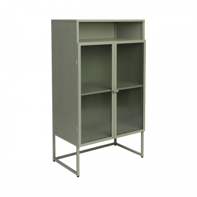 Herbe - Buffet aux portes vitrées en métal L60cm