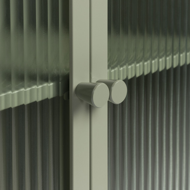 Herbe - Buffet aux portes vitrées en métal L60cm