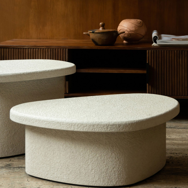 Veda - Table basse organique en marbre recyclé