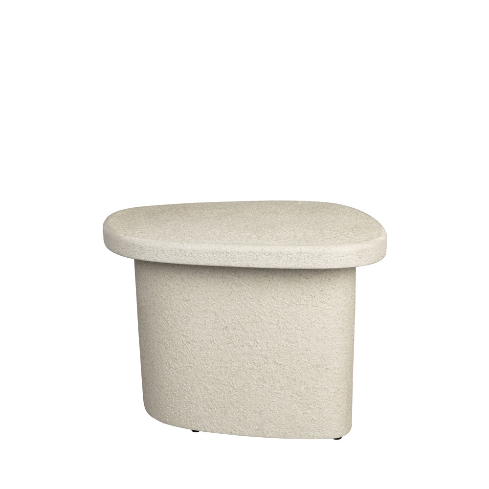 Veda - Table d'appoint organique en marbre recyclé H41cm - Couleur - Ecru
