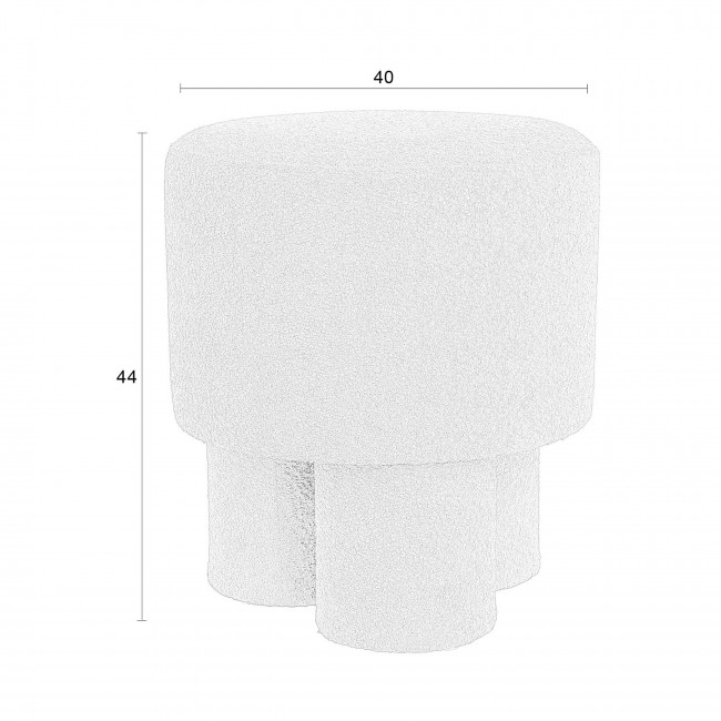 Marcos - Tabouret rond en tissu bouclette ø40cm