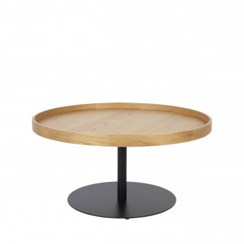 Yuri - Table basse ronde en bois et métal ø70cm