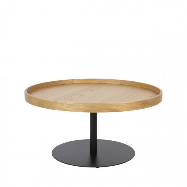 Yuri - Table basse ronde en bois et métal ø70cm