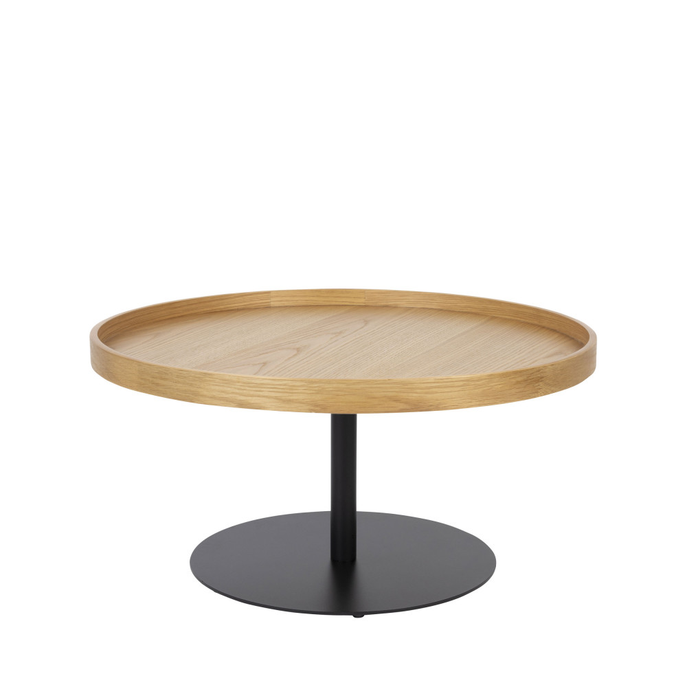 Yuri - Table basse ronde en bois et métal ø70cm - Couleur - Bois clair