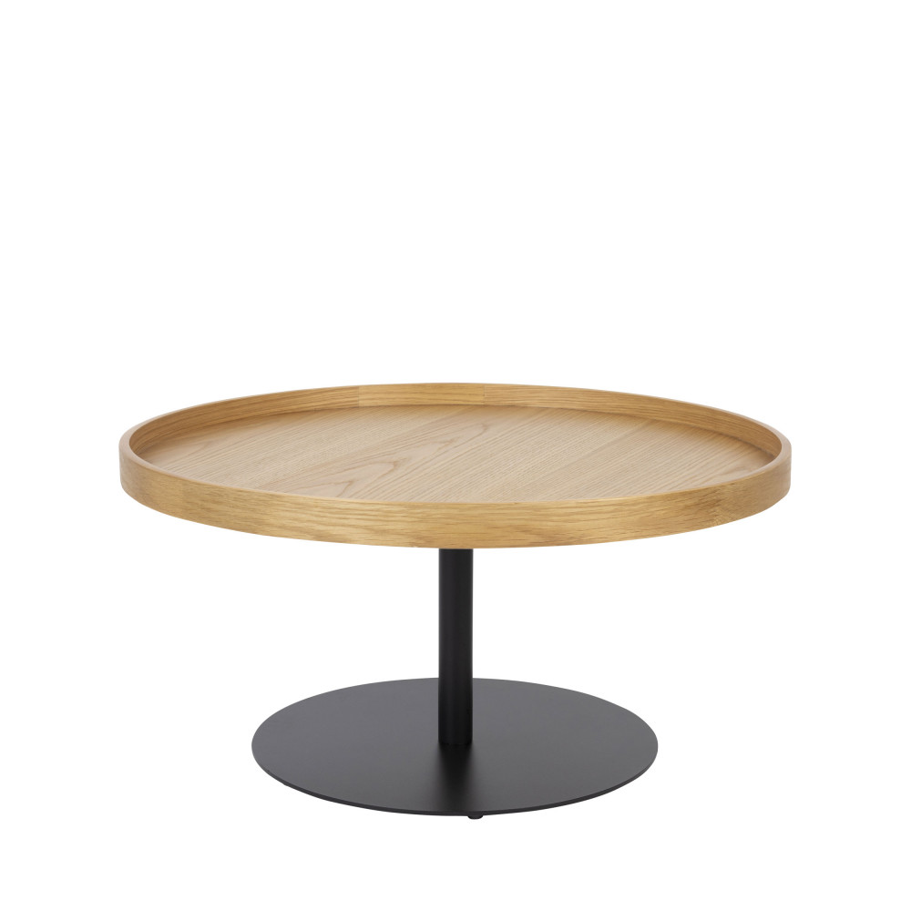 yuri - table basse ronde en bois et métal ø70cm - couleur - bois clair