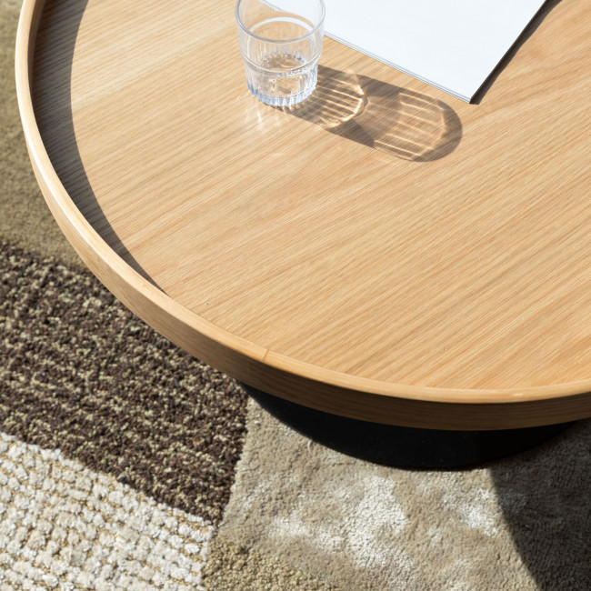 Yuri - Table basse ronde en bois et métal ø70cm