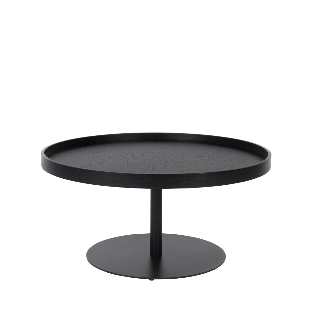 yuri - table basse ronde en bois et métal ø70cm - couleur - noir