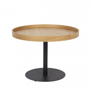 Yuri - Table d'appoint ronde en bois et métal ø56cm