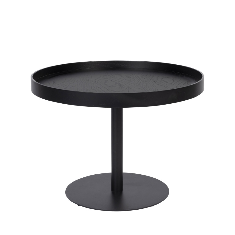 Yuri - Table d'appoint ronde en bois et métal ø56cm - Couleur - Noir