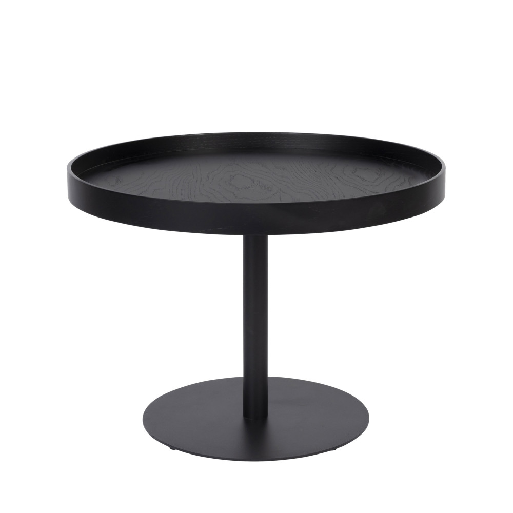 yuri - table d'appoint ronde en bois et métal ø56cm - couleur - noir