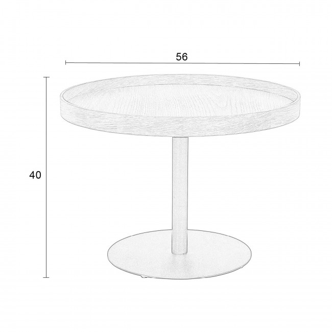 Yuri - Table d'appoint ronde en bois et métal ø56cm
