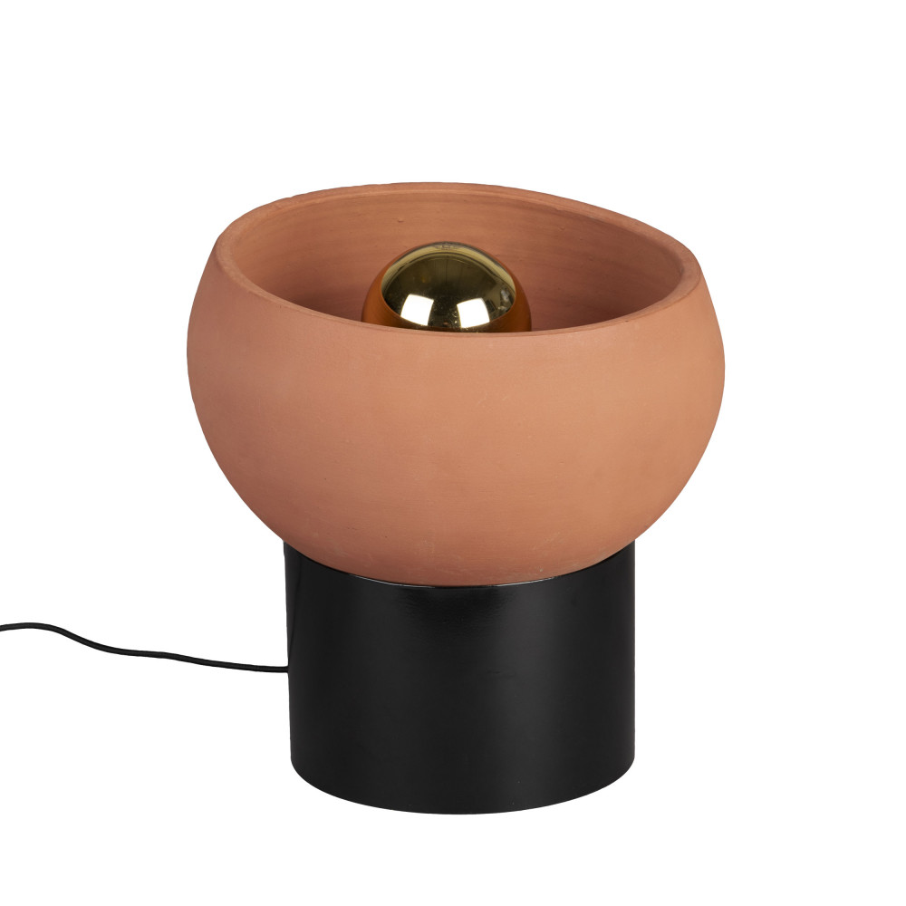 zahra - lampe à poser ronde en terre cuite ø29cm - couleur - terracotta