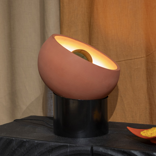 Zahra - Lampe à poser ronde en terre cuite ø29cm