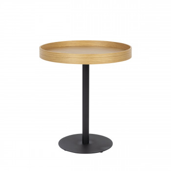 Yuri - Table d'appoint ronde en bois et métal ø45cm